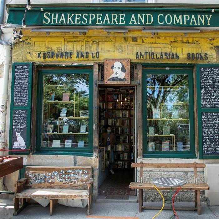 Shakespeare and Company bookstore located in Paris, France