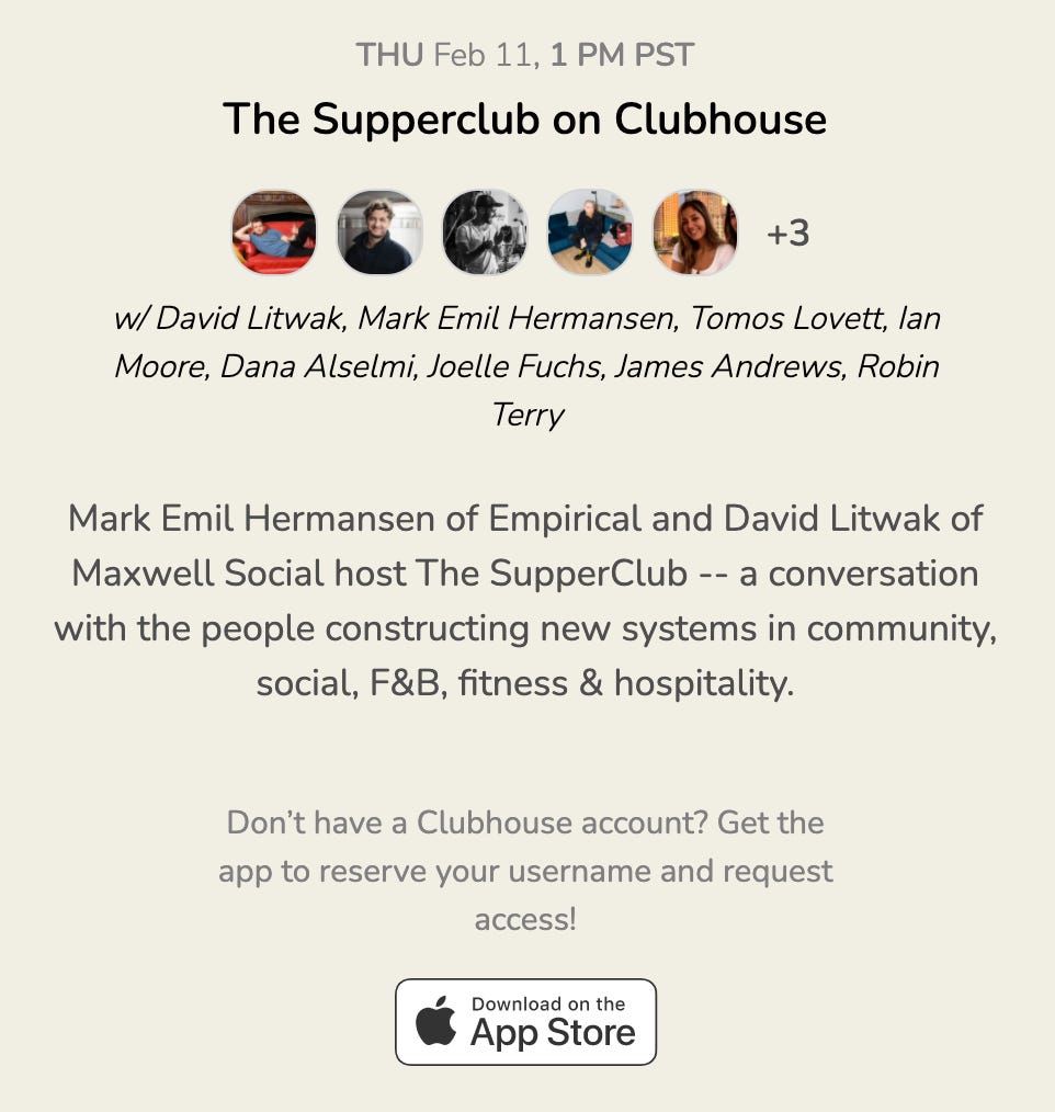 The SupperClub on Clubhouse