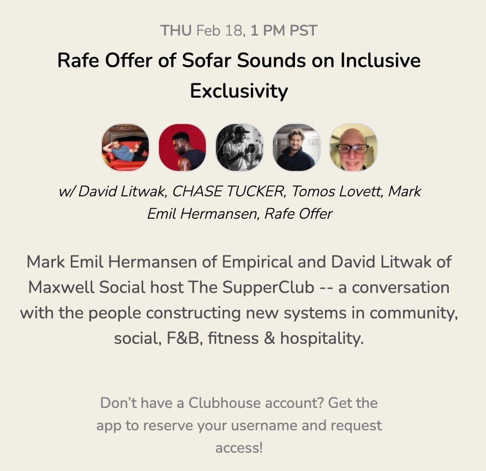 The SupperClub on Clubhouse