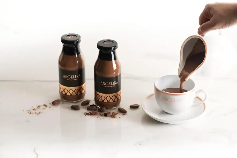 Angelina’s iconic hot chocolate bottled and ready to enjoy