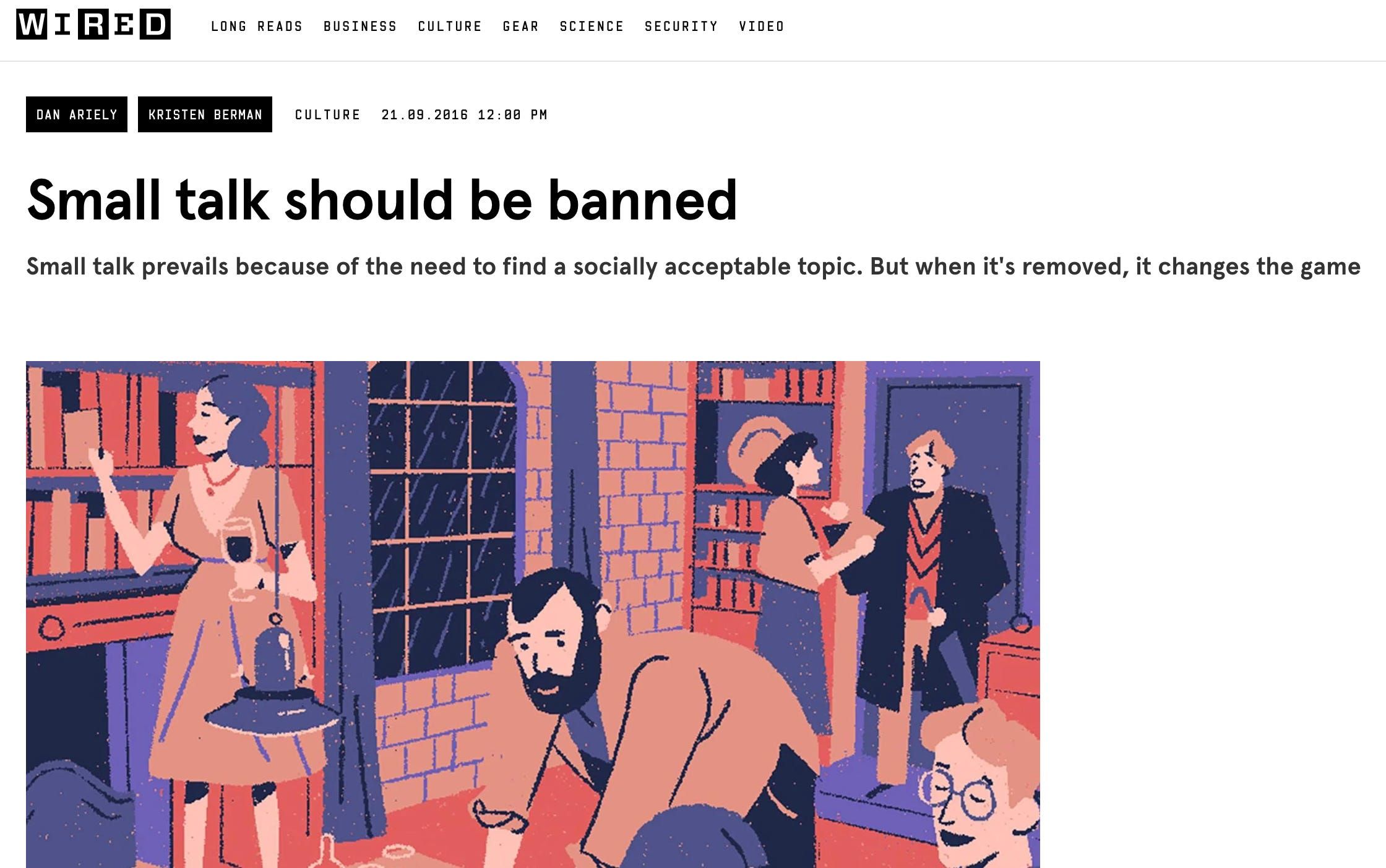 Wired - Small talk should be banned