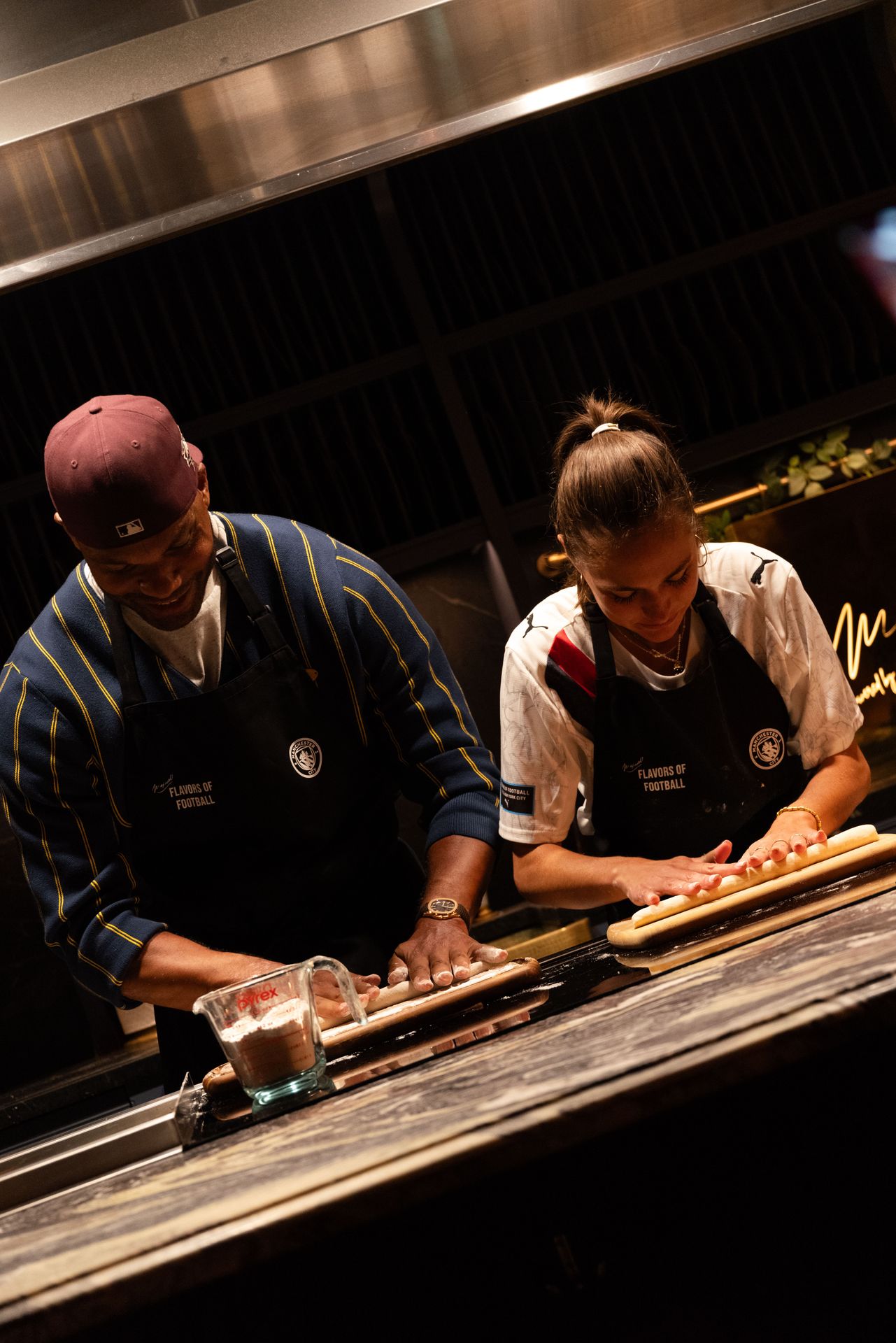 Joleon Lescott and chef Ana Sofia Fehn brought both football and food to the table — with a dish guests got to try for themselves.