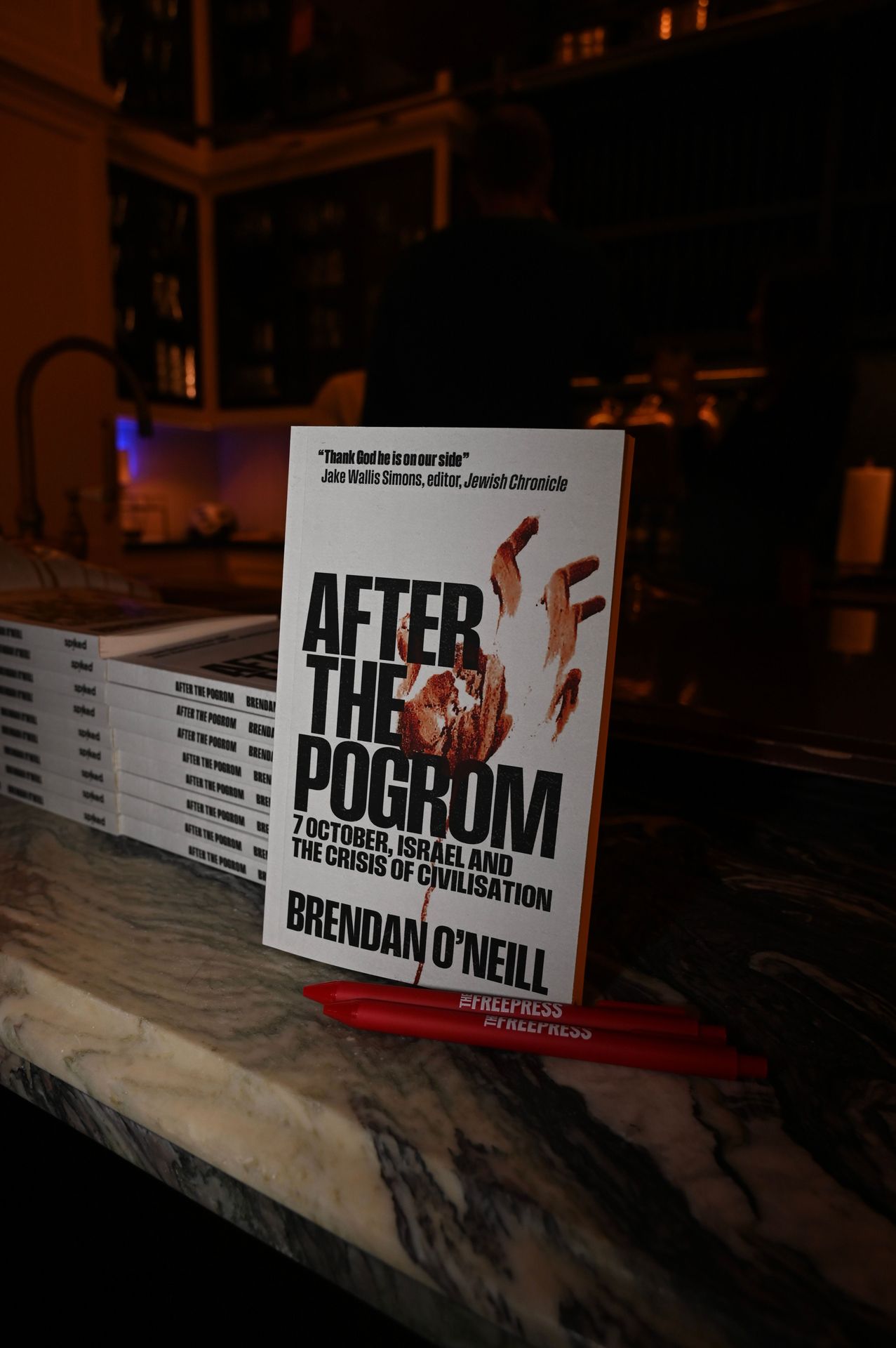 Brendan O’Neill’s After the Pogrom front and center at the event