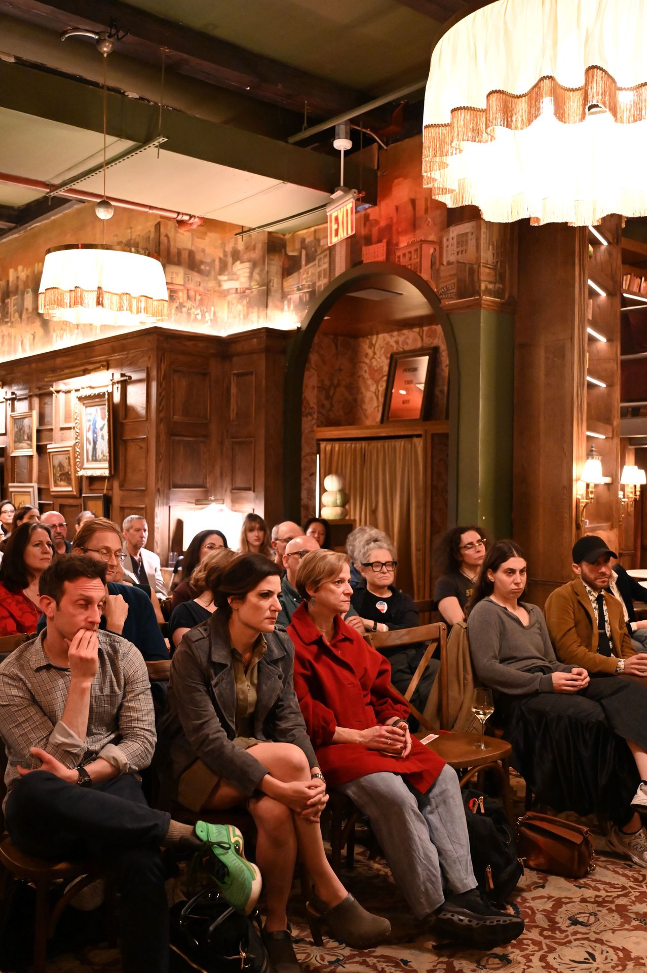 An intimate but packed room at Maxwell, where ideas were exchanged and challenged