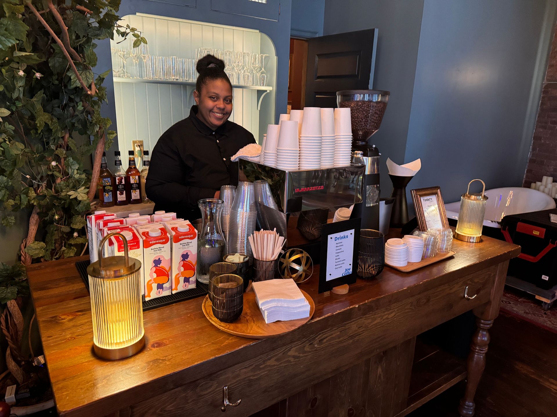 Joe's Coffee barista bringing specialty coffee beverages to The Twenty by PPRO at Maxwell