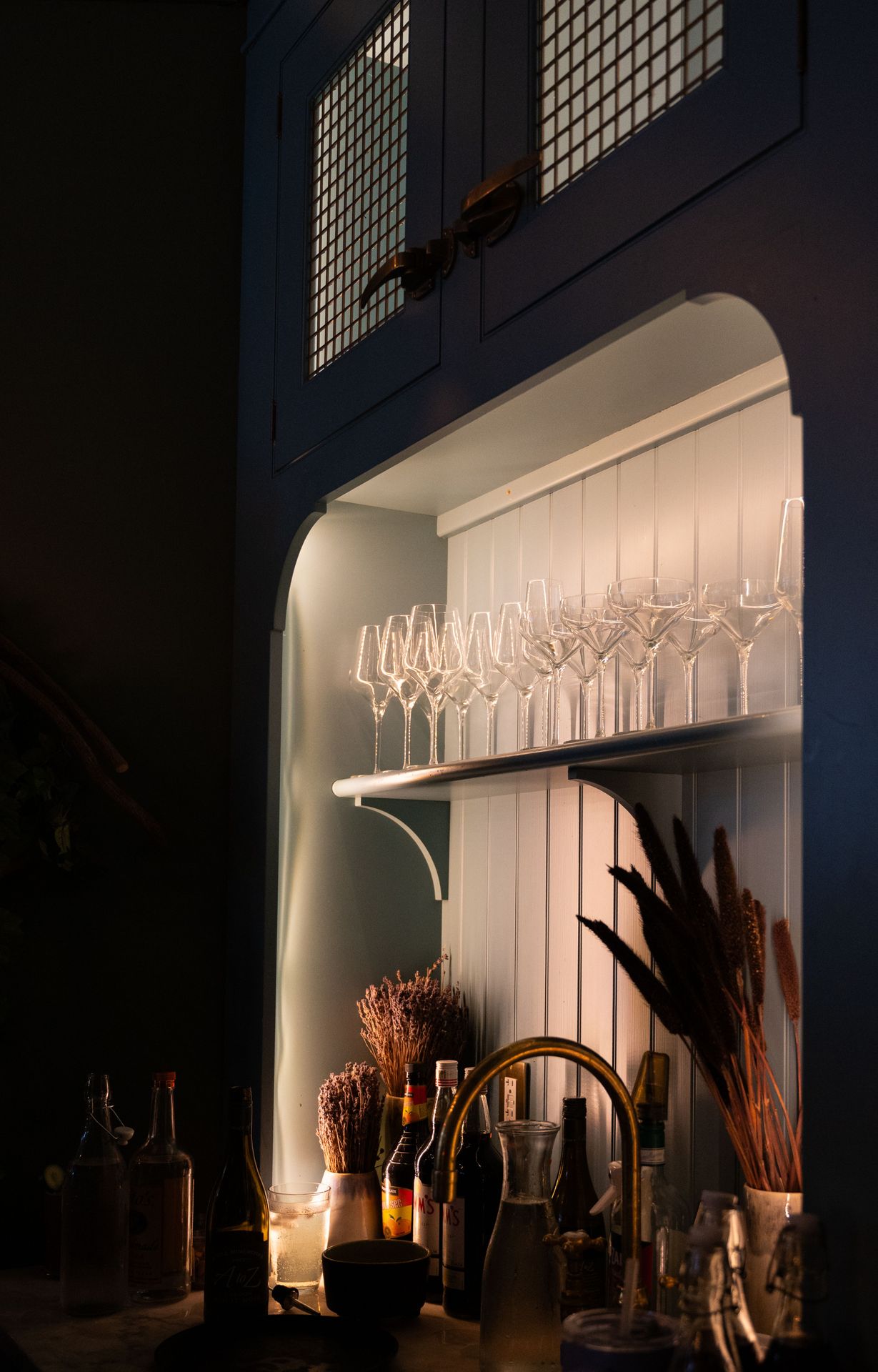 JennAir’s glassware arranged with precision, ready for pours