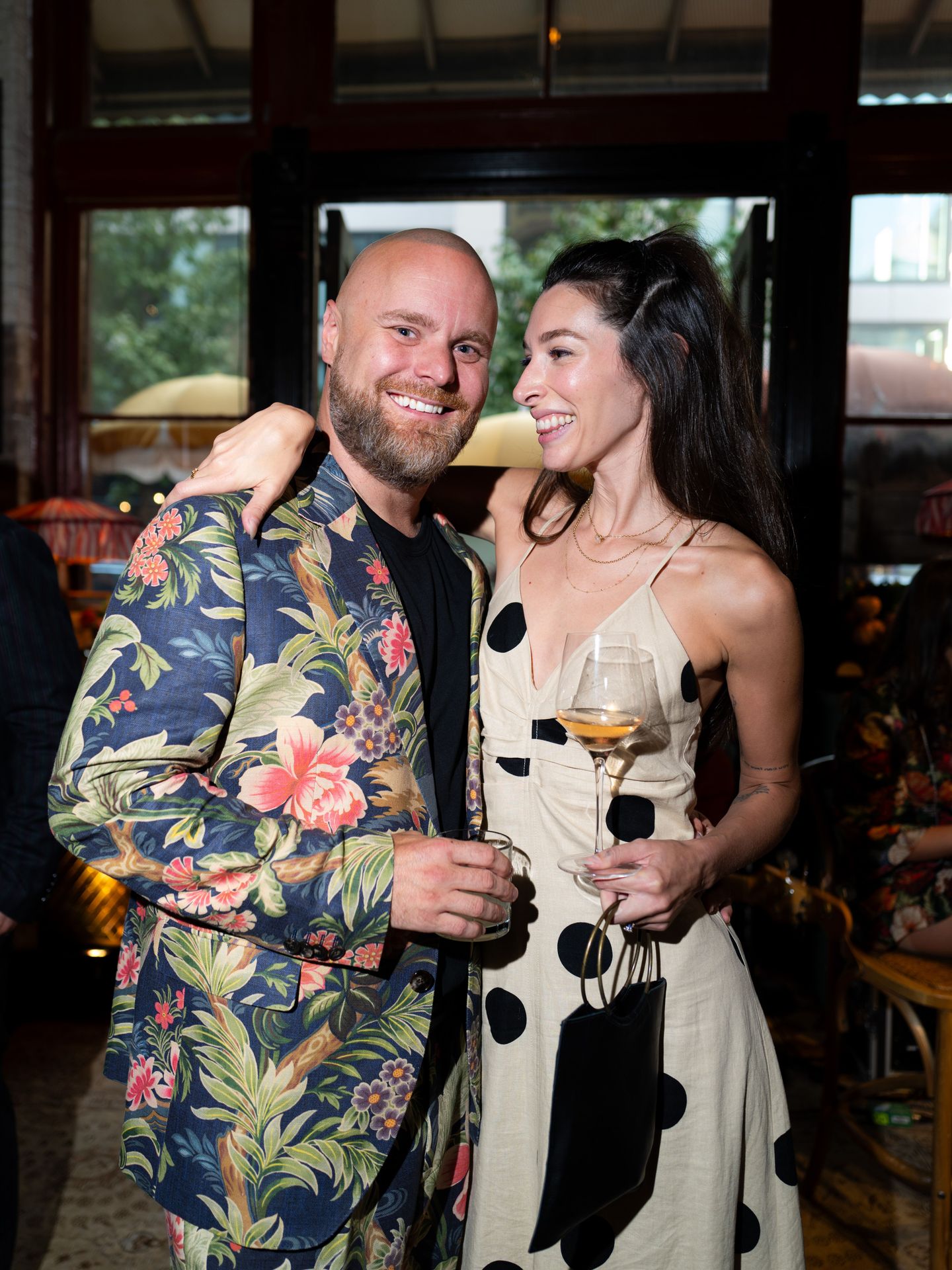 Larry Walshe celebrating his studio’s NYC debut in signature style