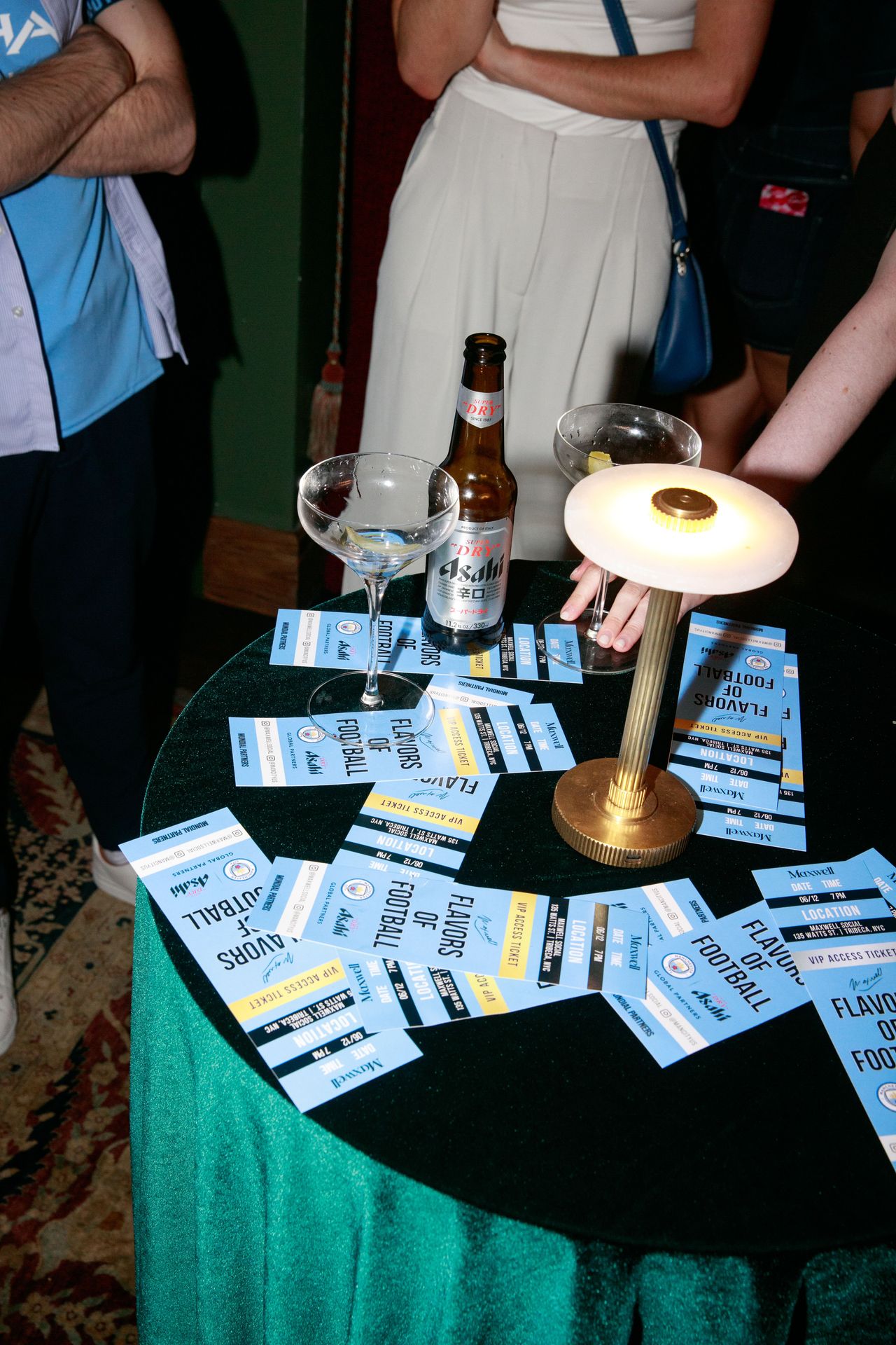 Custom-printed VIP tickets Maxwell prepared welcomed guests.